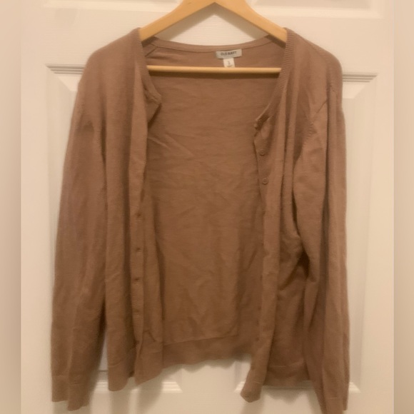 Lightweight, camel- coloured, cotton-blend cardigan XL - Picture 4 of 10